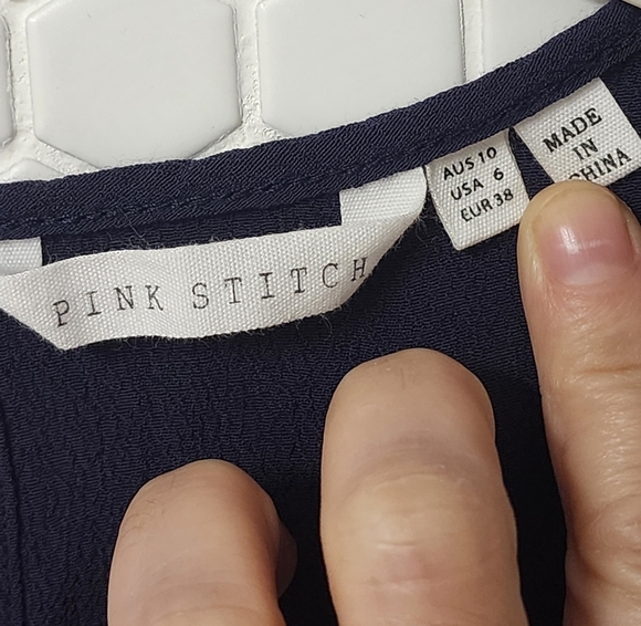 Pink Stitch Open Back Layered Top - Picture 5 of 6